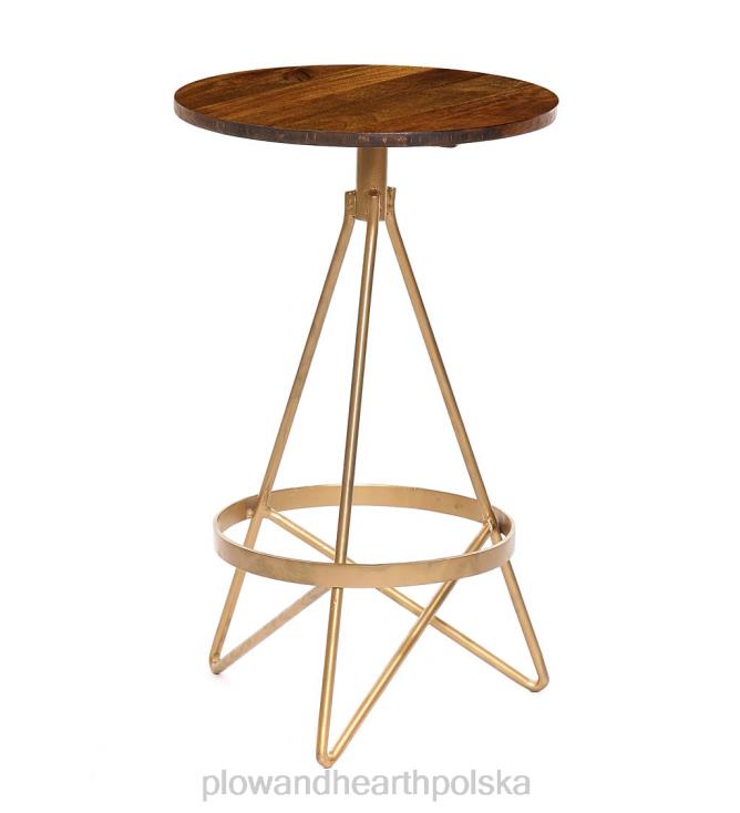 Plow & Hearth Stołek obrotowy Valentina - wiąz/złoty 02XR62054 meble