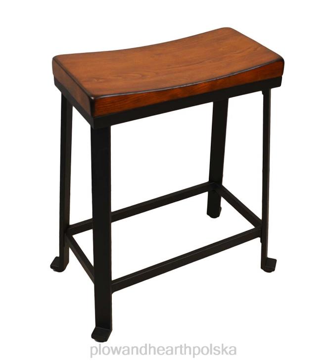 Plow & Hearth Stołek siodłowy z drewna i metalu - kasztan 02XR62053 meble