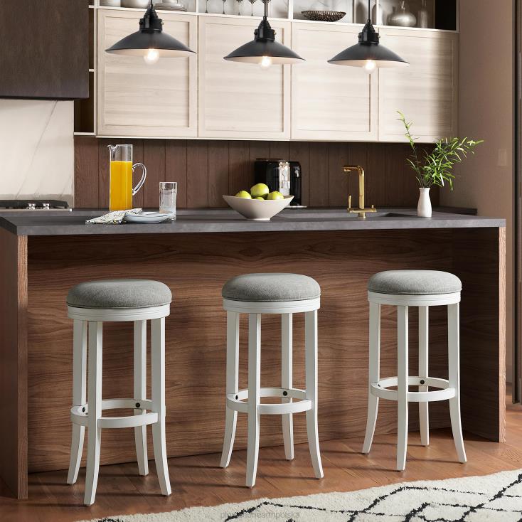 Plow & Hearth Wysoki stołek barowy Callie z obrotowym siedziskiem - biały 02XR62058 meble