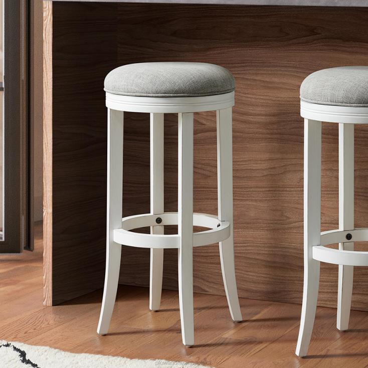 Plow & Hearth Wysoki stołek barowy Callie z obrotowym siedziskiem - biały 02XR62058 meble