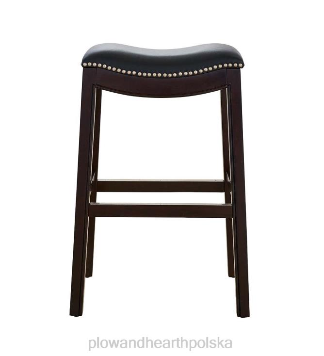 Plow & Hearth wysoki stołek barowy lena z siedziskiem siodłowym - czarny 02XR62043 meble