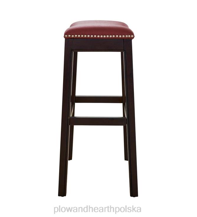 Plow & Hearth wysoki stołek barowy lena z siedziskiem siodłowym - czarny 02XR62043 meble