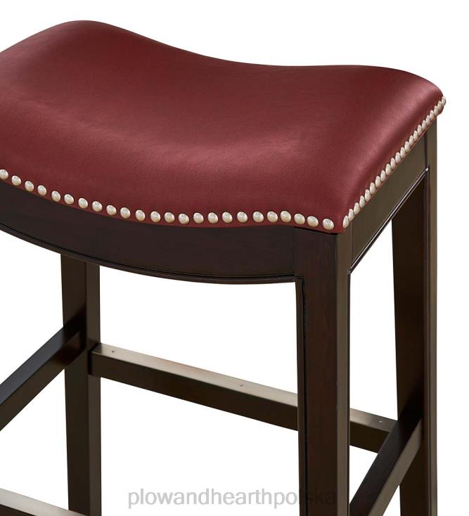 Plow & Hearth wysoki stołek barowy lena z siedziskiem siodłowym - czarny 02XR62043 meble