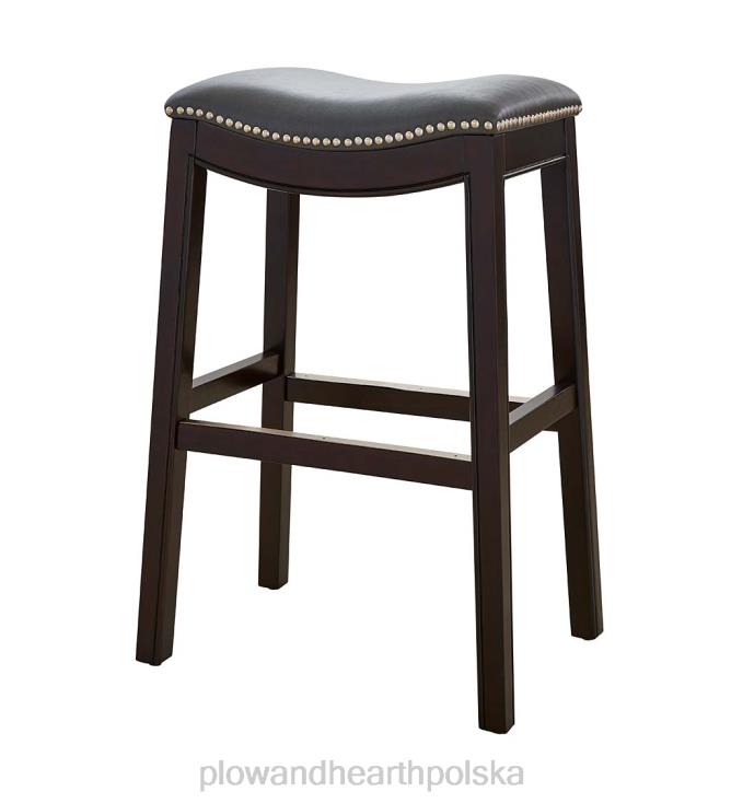 Plow & Hearth wysoki stołek barowy lena z siedziskiem siodłowym - czarny 02XR62043 meble