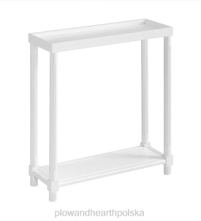 Plow & Hearth Allison wąskie drewniane stoliki boczne, zestaw 2 sztuk - białe 02XR61986 meble