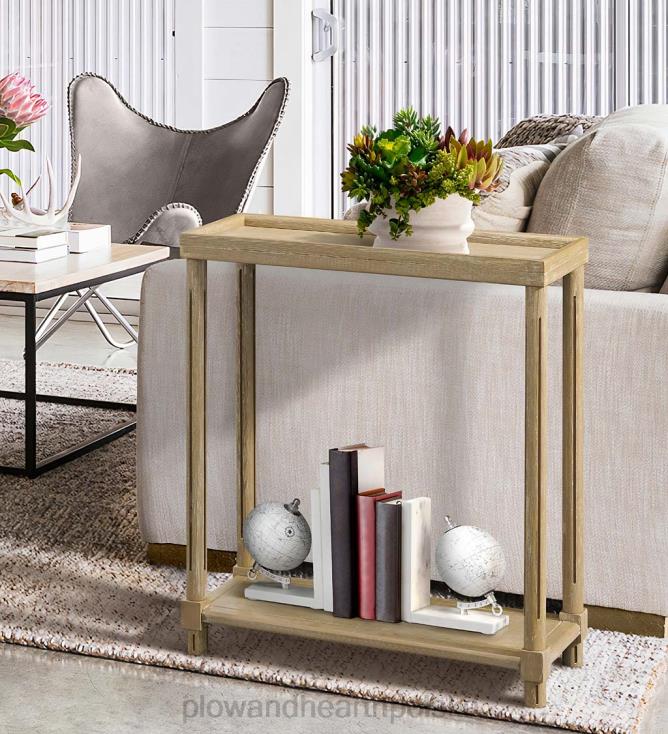 Plow & Hearth Allison wąskie drewniane stoliki boczne, zestaw 2 sztuk - białe 02XR61986 meble