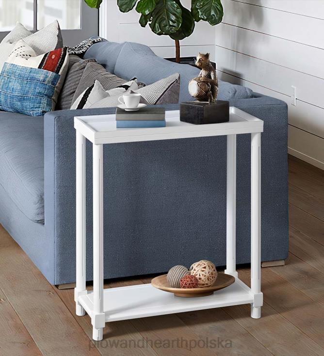 Plow & Hearth Allison wąskie drewniane stoliki boczne, zestaw 2 sztuk - białe 02XR61986 meble