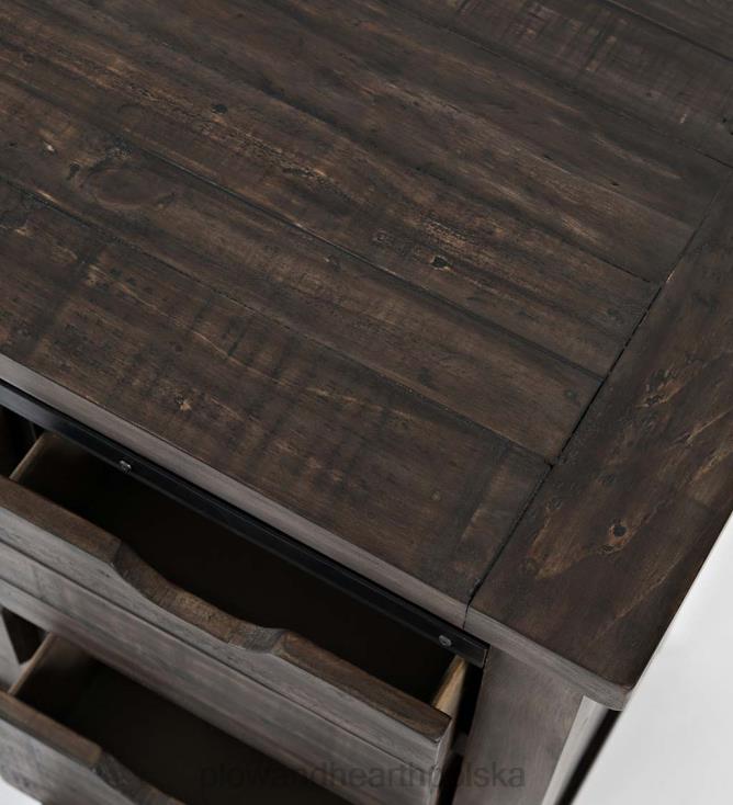 Plow & Hearth Cape Charles Drewniana szafka do przechowywania z drzwiami do stodoły z wykończeniem z drewna barnwood - drewno stodoły 02XR61993 meble