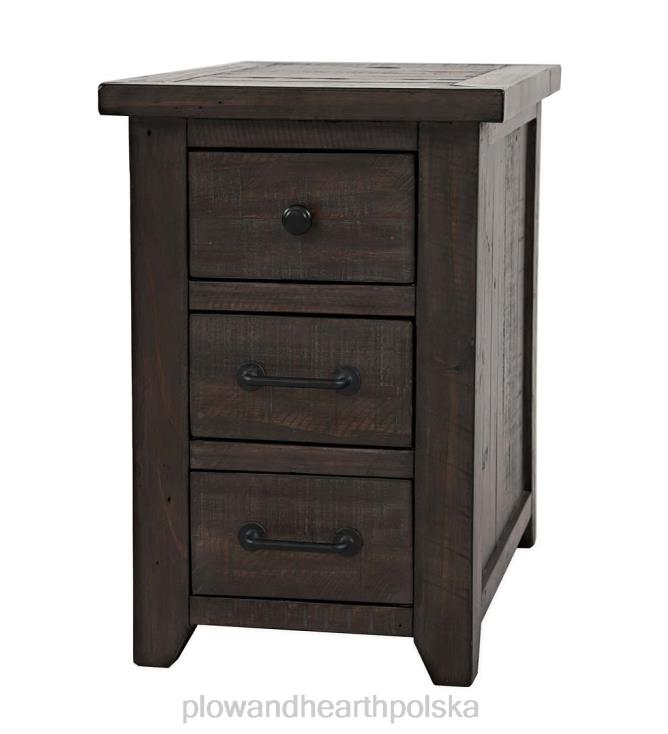 Plow & Hearth Cape Charles Stolik boczny z odzyskanej elektrowni Barnwood z portami USB - Barnwood 02XR61988 meble