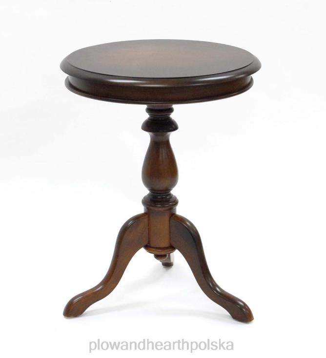 Plow & Hearth Drewniany stolik akcentujący na cokole - antyczna biel 02XR61991 meble