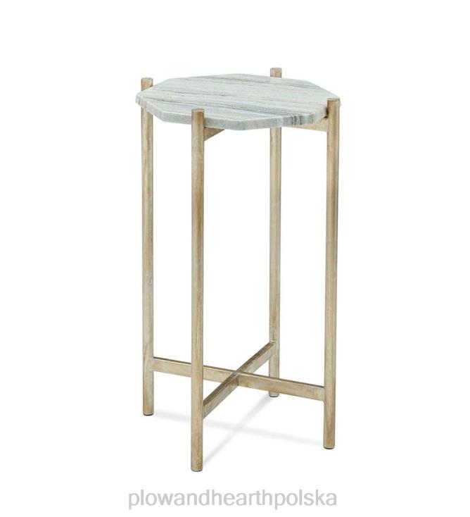 Plow & Hearth Marmurowy stolik boczny w stylu art deco - srebrny 02XR61997 meble