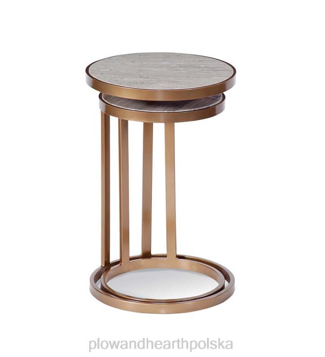 Plow & Hearth nowoczesny zestaw betonowych stołów do gniazdowania - złoty 02XR62016 meble