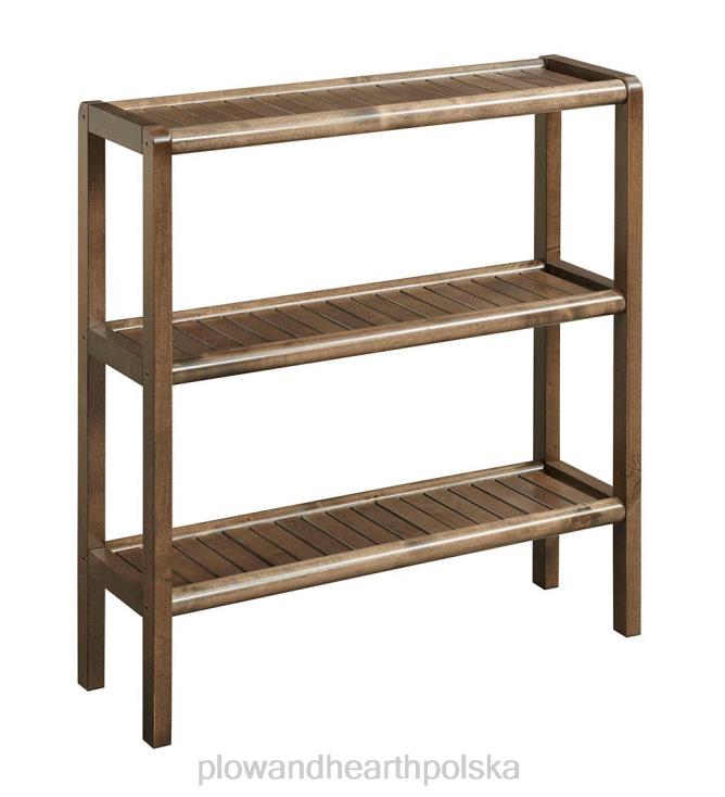 Plow & Hearth Regał na książki z trzema półkami na farmie - antyczny kasztan 02XR62090 meble