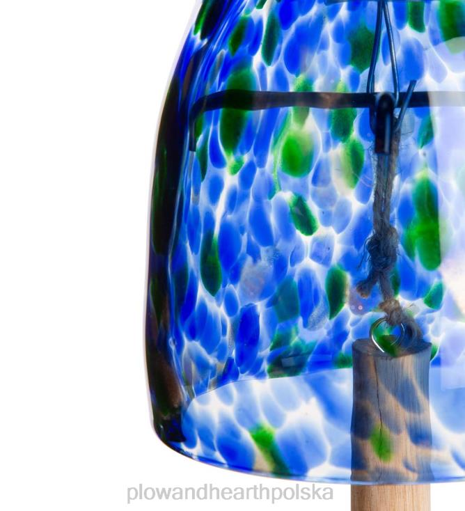 Plow & Hearth Dzwonek ze szkła artystycznego solarnego - czerwony 02XR6107 podwórko i ogród