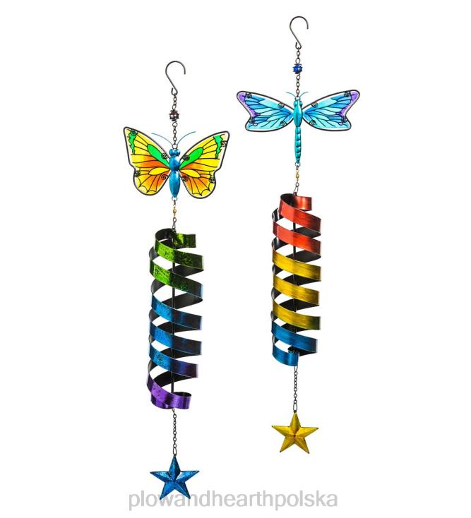 Plow & Hearth Garden Friends wiatraki w kształcie motylków i ważek, zestaw 2 sztuk 02XR6318 podwórko i ogród