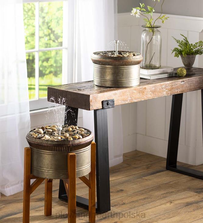 Plow & Hearth Inteligentny, bezprzewodowy, akumulatorowy zestaw fontanny Hydraia z funkcją ładowania 02XR691 podwórko i ogród