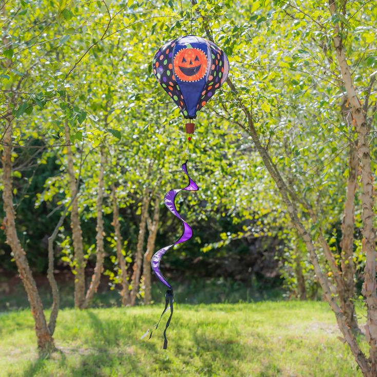 Plow & Hearth Jesienny balon z jutowymi przyjaciółmi - przyjaciel strach na wróble 02XR6144 podwórko i ogród