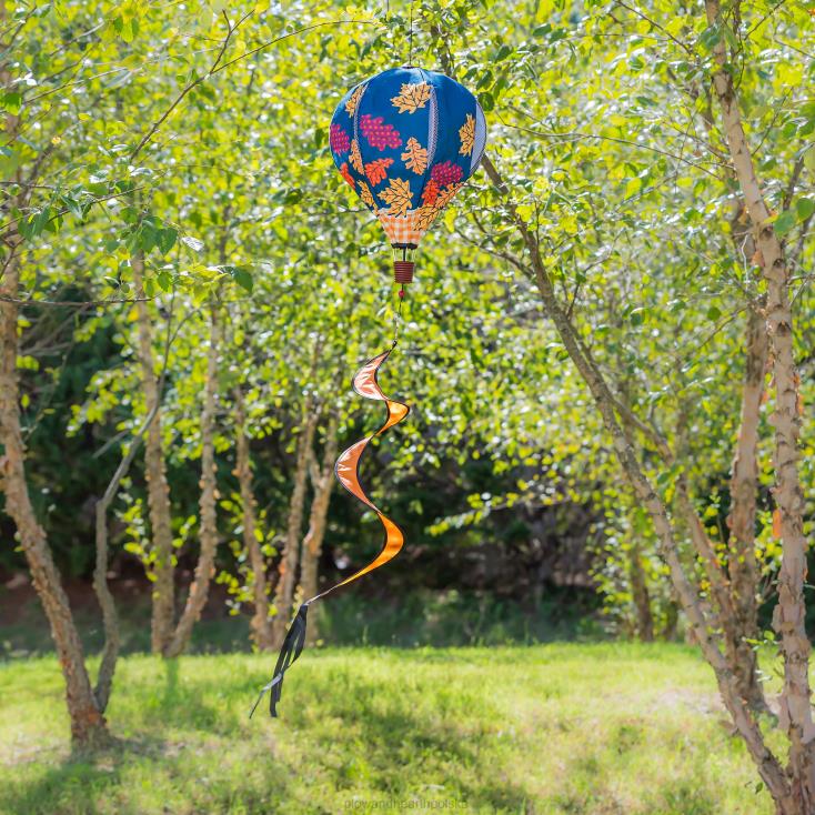 Plow & Hearth Jesienny balon z jutowymi przyjaciółmi - przyjaciel strach na wróble 02XR6144 podwórko i ogród