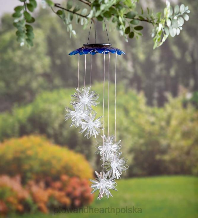 Plow & Hearth Mobilna bateria słoneczna zmieniająca kolor z kwiatami 3D 02XR6229 podwórko i ogród