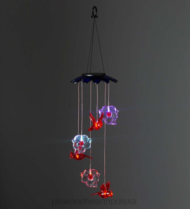 Plow & Hearth Zmieniająca kolor słoneczna komórka z kardynałami i kwiatami 02XR6303 podwórko i ogród