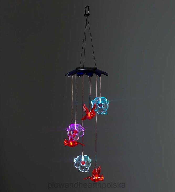 Plow & Hearth Zmieniająca kolor słoneczna komórka z kardynałami i kwiatami 02XR6303 podwórko i ogród