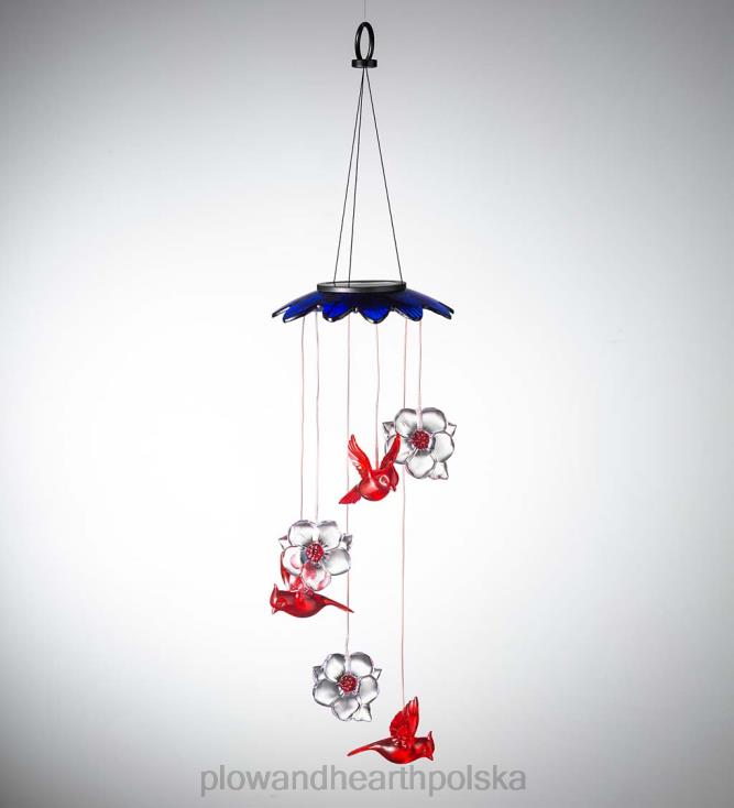 Plow & Hearth Zmieniająca kolor słoneczna komórka z kardynałami i kwiatami 02XR6303 podwórko i ogród