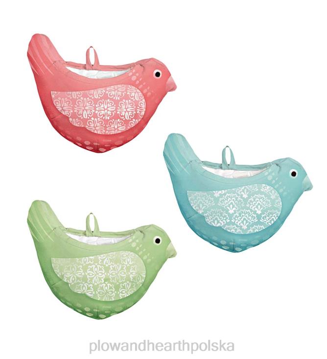 Plow & Hearth fantazyjne donice ścienne z tkaniny w kształcie ptaków, zestaw 3 sztuk 02XR6188 podwórko i ogród