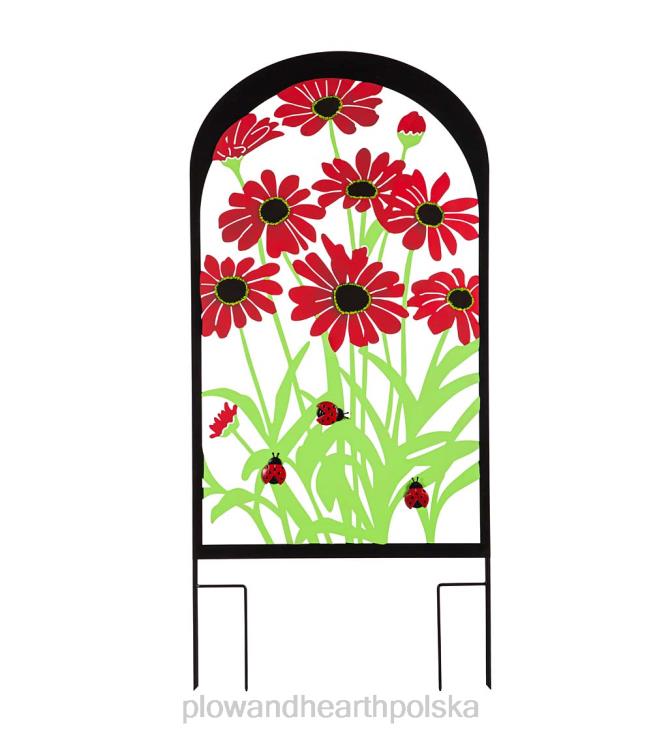 Plow & Hearth kolorowa metalowa krata ogrodowa w kształcie stokrotki 02XR6259 podwórko i ogród