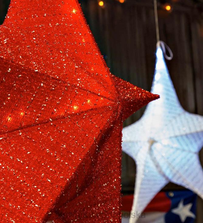 Plow & Hearth oświetlona wisząca gwiazda z tkaniny 02XR6232 podwórko i ogród