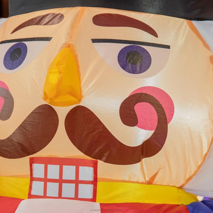 Plow & Hearth podświetlany świąteczny nadmuchiwany dziadek do orzechów 02XR6147 podwórko i ogród