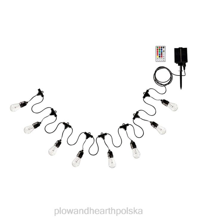 Plow & Hearth wielokolorowe łańcuchy świetlne zasilane energią słoneczną 02XR6409 podwórko i ogród