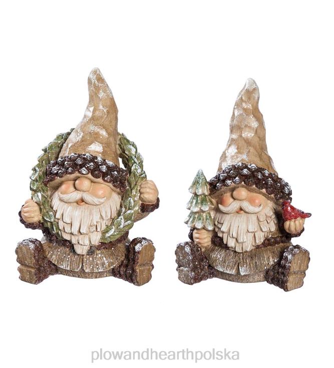 Plow & Hearth leśne krasnale świąteczne, zestaw 2 szt 02XR6514 podwórko i ogród