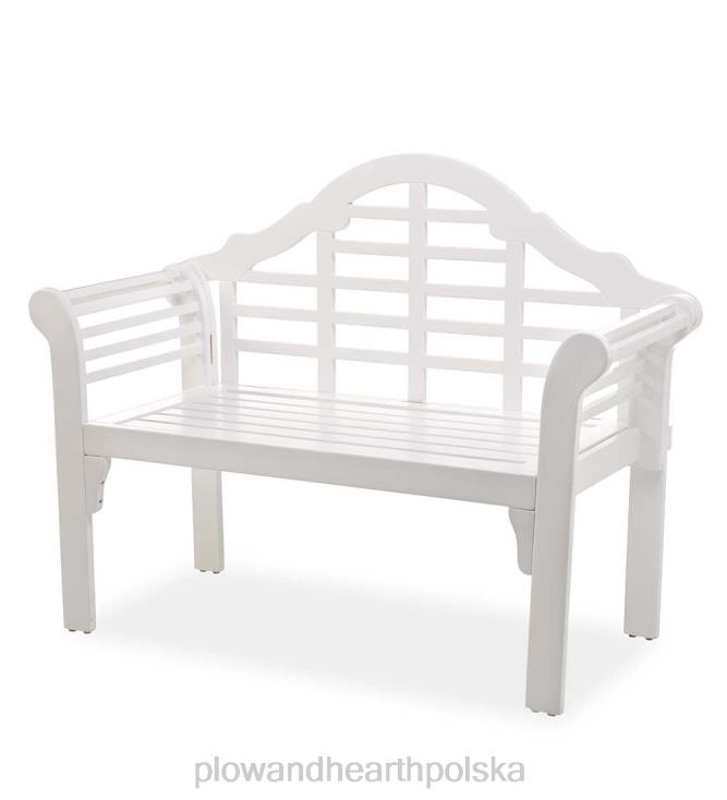 Plow & Hearth Ławka ogrodowa z drewna lutyens - biała 02XR6487 podwórko i ogród
