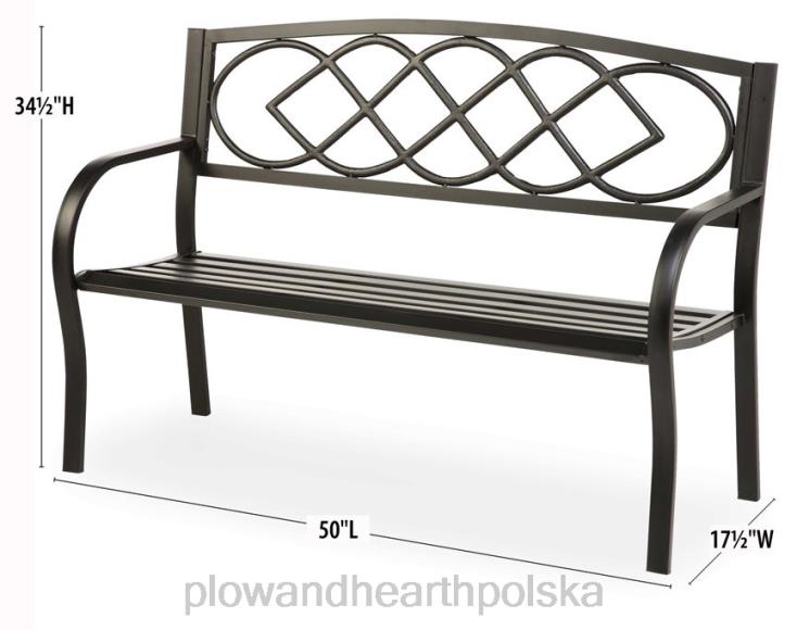 Plow & Hearth Ławka ogrodowa z węzłem celtyckim 02XR6489 podwórko i ogród