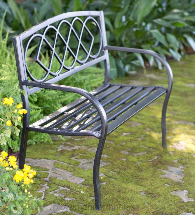 Plow & Hearth Ławka ogrodowa z węzłem celtyckim 02XR6489 podwórko i ogród