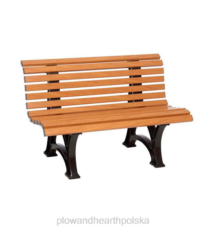 Plow & Hearth ergonomiczna, odporna na warunki atmosferyczne ławka ogrodowa z PCV - drewnopodobny wygląd 02XR6498 podwórko i ogród