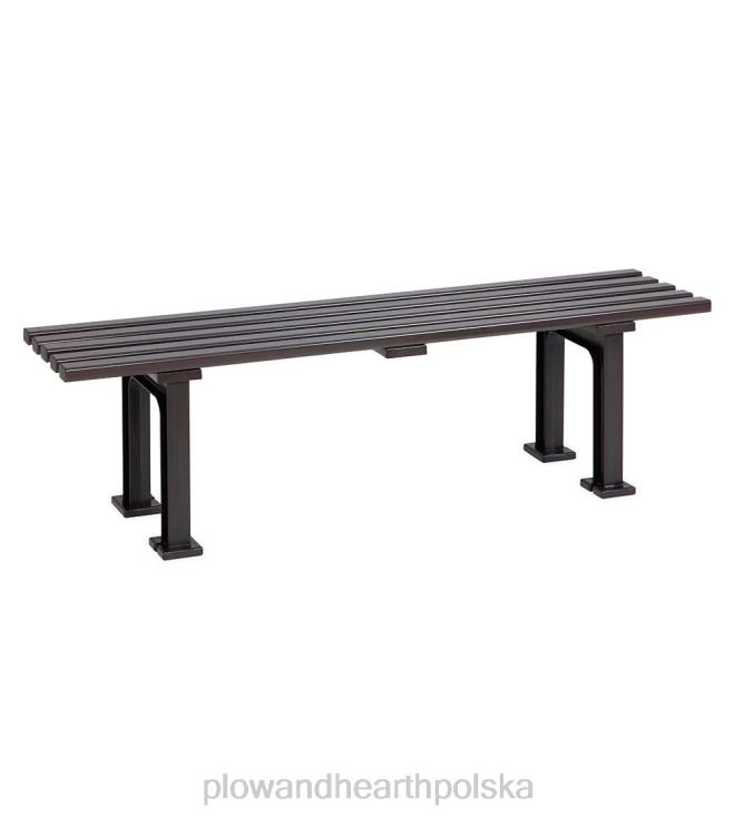 Plow & Hearth komercyjna, odporna na warunki atmosferyczne ławka ogrodowa bez oparcia – brązowa 02XR6492 podwórko i ogród