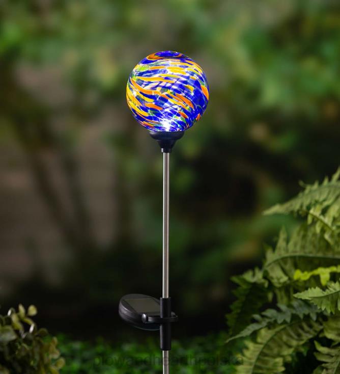 Plow & Hearth kolorowa wirowa słoneczna stawka ogrodowa - królewski wir 02XR6435 podwórko i ogród