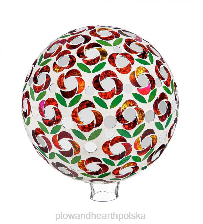 Plow & Hearth Szklana kula z mozaiką poinsecji 02XR6419 podwórko i ogród