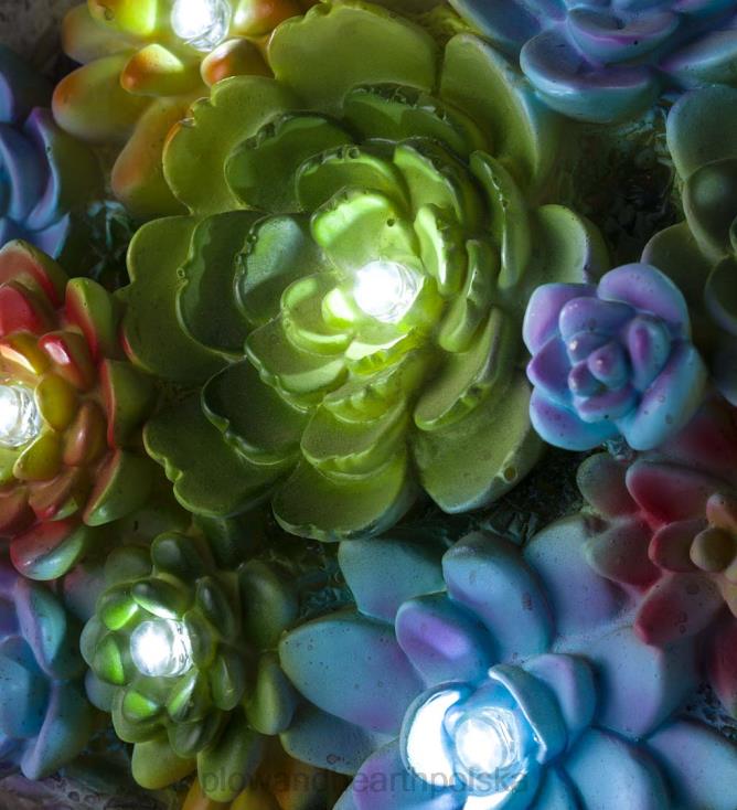 Plow & Hearth Oświetlona energią słoneczną statua ogrodowa przedstawiająca zwierzę z soczystej żywicy - jeż 02XR6221 podwórko i ogród