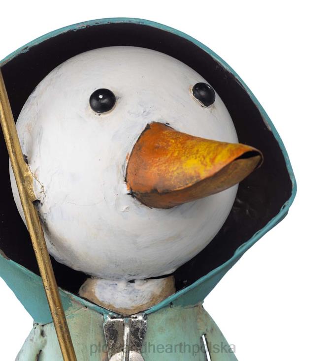 Plow & Hearth metalowa statua ogrodowa kaczka z bajki - niebieska 02XR6166 podwórko i ogród