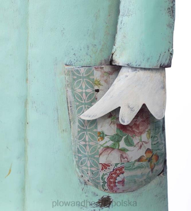 Plow & Hearth metalowa statua ogrodowa kaczka z bajki - niebieska 02XR6166 podwórko i ogród