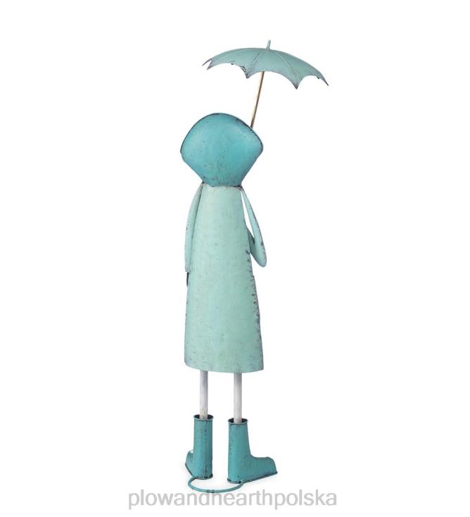 Plow & Hearth metalowa statua ogrodowa kaczka z bajki - niebieska 02XR6166 podwórko i ogród