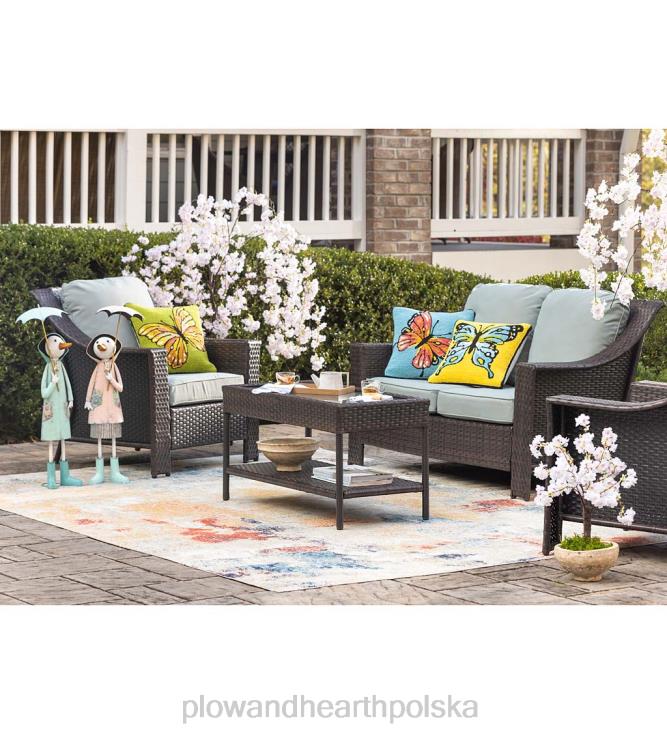 Plow & Hearth metalowa statua ogrodowa kaczka z bajki - niebieska 02XR6166 podwórko i ogród