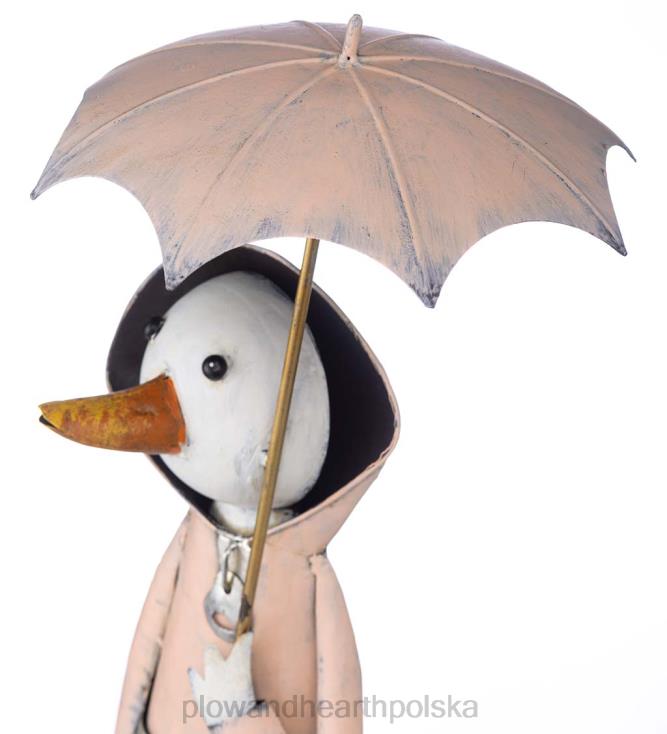 Plow & Hearth metalowa statua ogrodowa kaczka z bajki - niebieska 02XR6166 podwórko i ogród