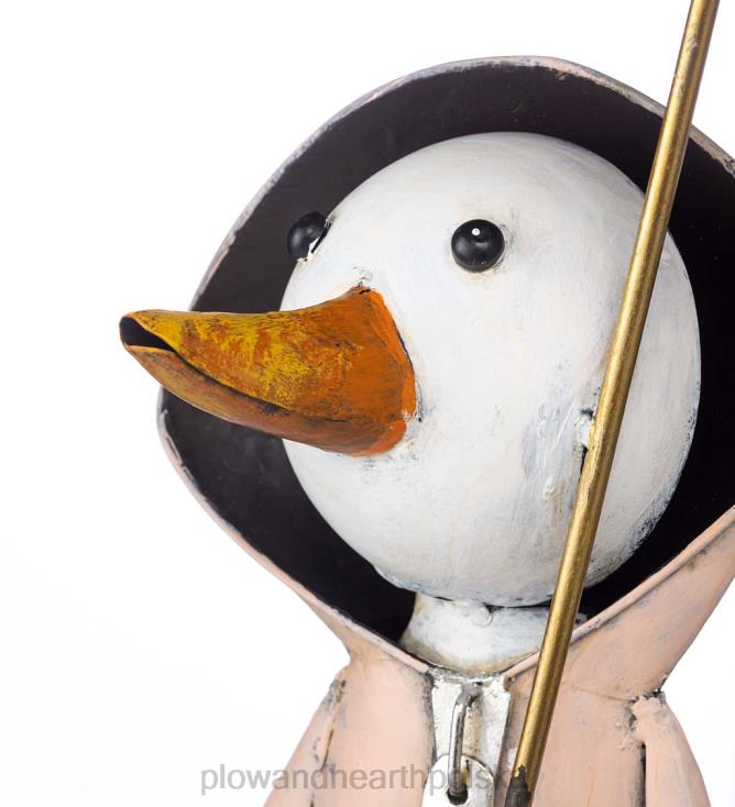 Plow & Hearth metalowa statua ogrodowa kaczka z bajki - niebieska 02XR6166 podwórko i ogród