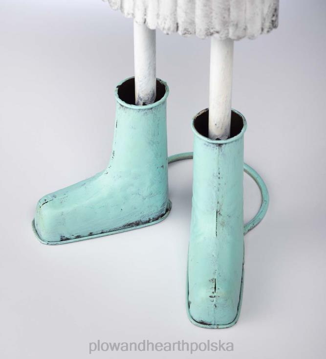 Plow & Hearth metalowa statua ogrodowa kaczka z bajki - niebieska 02XR6166 podwórko i ogród