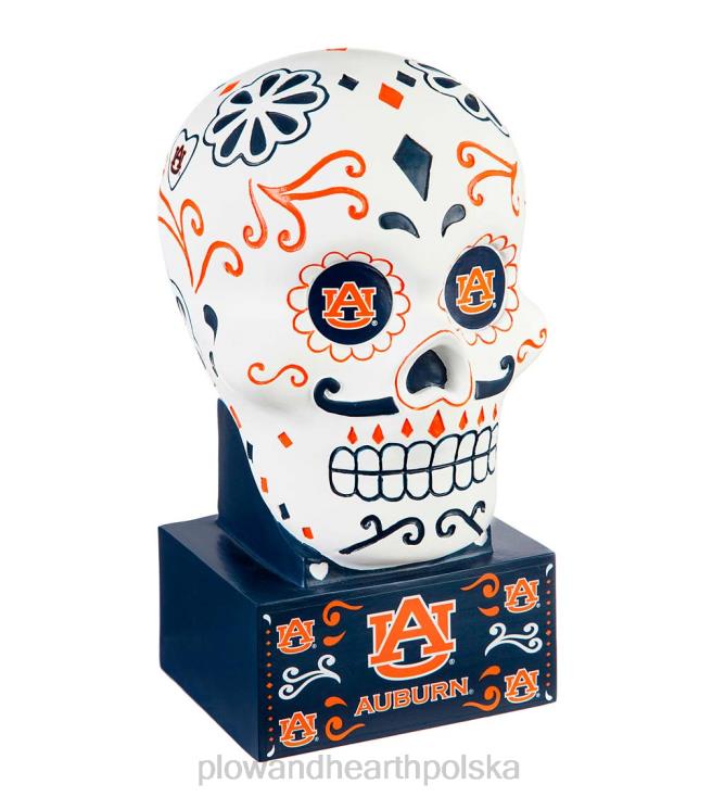 Plow & Hearth posąg czaszki z cukru z uniwersytetu w kolorze kasztanowym 02XR6307 podwórko i ogród
