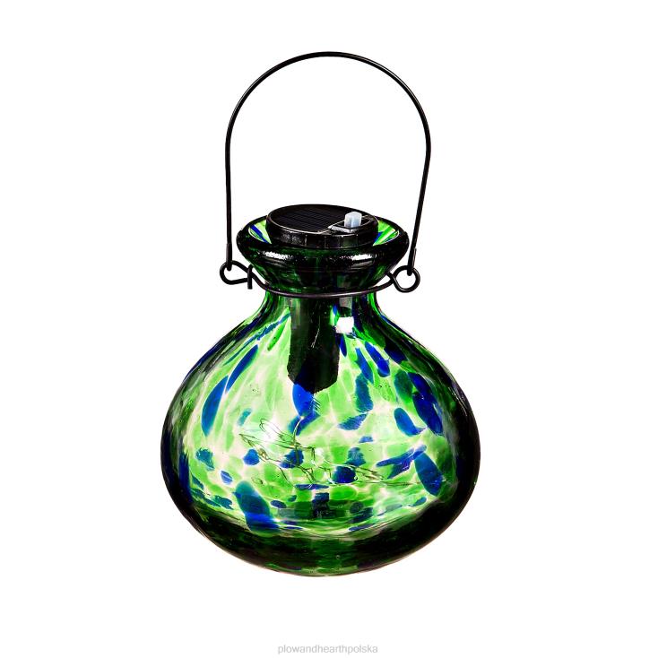 Plow & Hearth kompaktowa latarnia słoneczna konfetti - turkusowe konfetti 02XR6472 podwórko i ogród