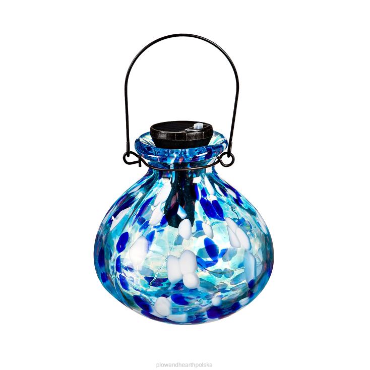 Plow & Hearth kompaktowa latarnia słoneczna konfetti - turkusowe konfetti 02XR6472 podwórko i ogród